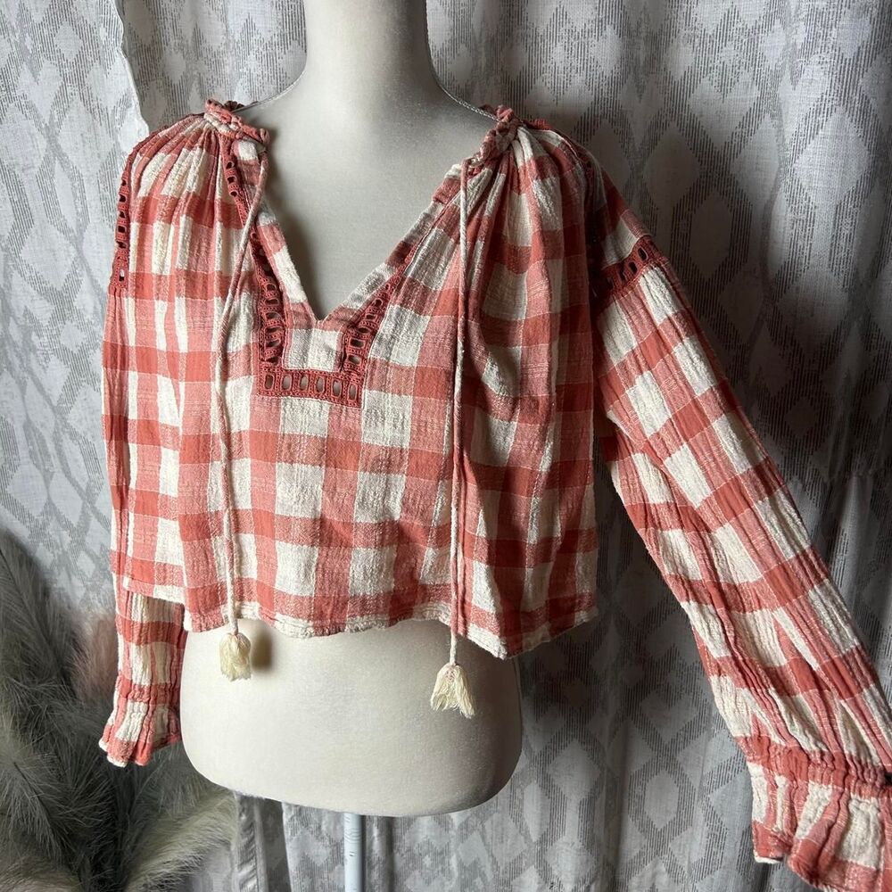 Free-people Women's Pink and Red Blouse